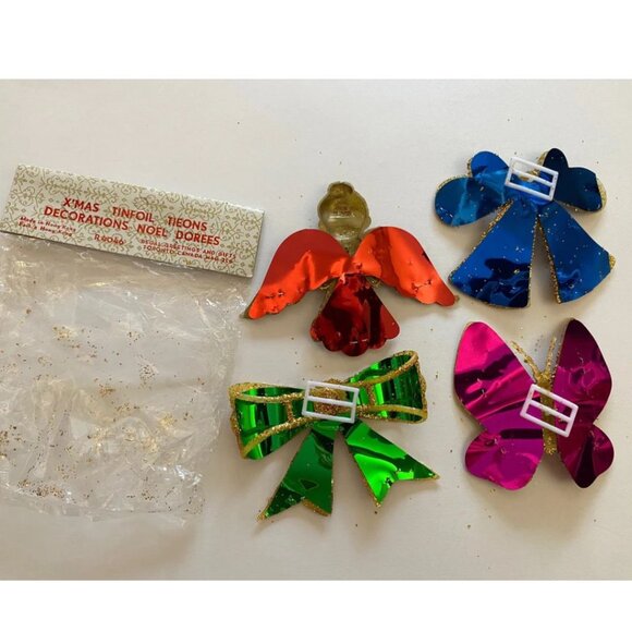 Christmas Decorations Ornaments Tie-ons Glitter Xmas Holiday Decor - Picture 5 of 6